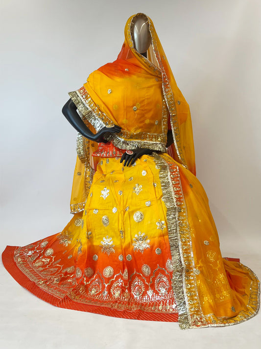 Double Shaded Pure Upada Wedding Reception Rajputi Poshak-91365