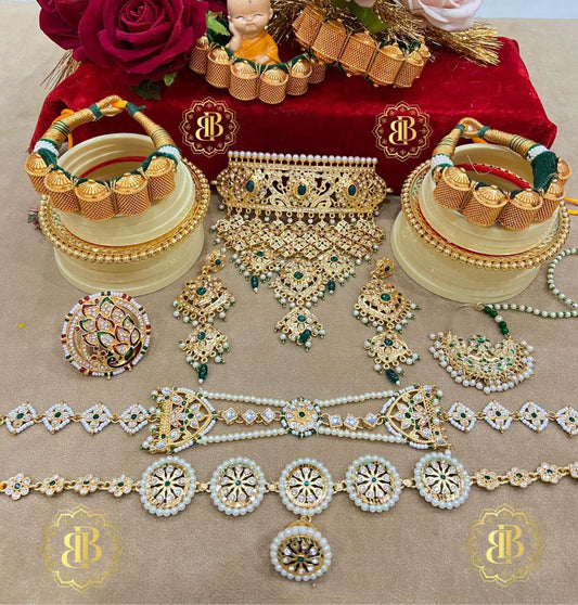 Rajwadi Kundan Bridal Rajputi Jewellery Set-60967