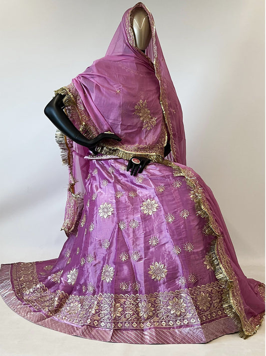 10 Kali Jimmi Choo Receiption Wedding Rajputi Poshak with Serski Work in Purple color-91415