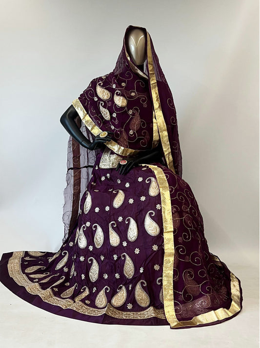 10 Kali Thakurji Pure Mehendi Sangeet Rajputi Poshak In Purple color-91357