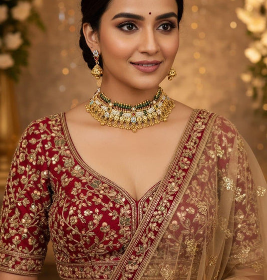 Necklace Brass High Gold Antique Combo Jewellery Set-20102