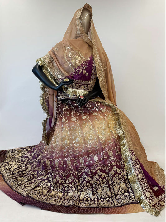 Double Shaded 40 Kali Gold Crash 3D Reception Rajputi Poshak-91332