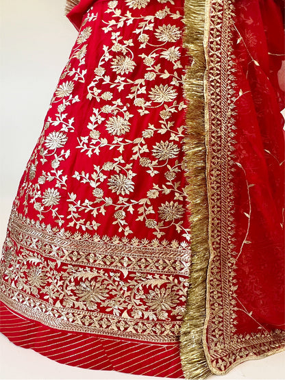 Humrahi Pure Bridal karwa Chauth Special Rajputi Poshak In Red Colour-61106