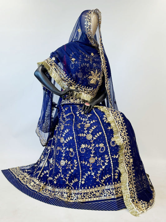 Gotta Patti Humarai Pure Rajputi Poshak In Blue Color-91344
