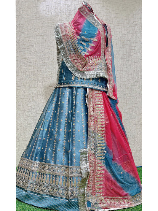 Humrahi Pure Festive Zari Kundan Work Rajputi Poshak In Multicolour Colour-61015