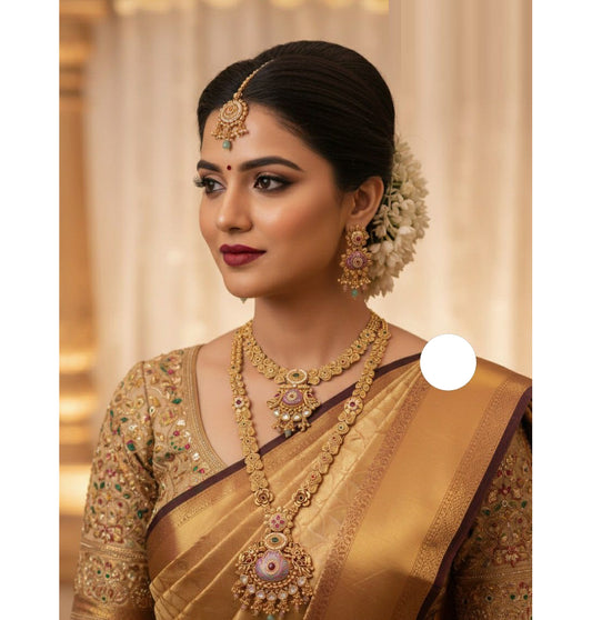 Necklace Brass High Gold Antique Combo Jewellery Set-20139