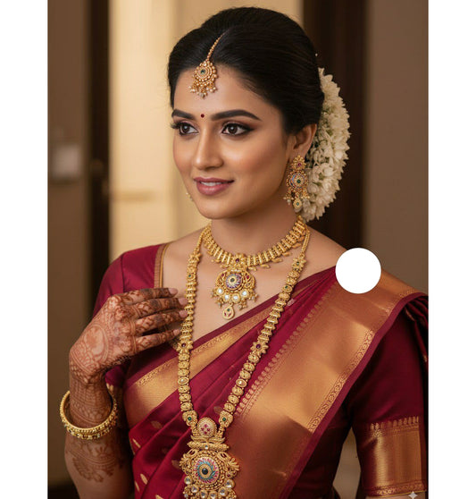 Necklace Brass High Gold Antique Combo Jewellery Set-20141