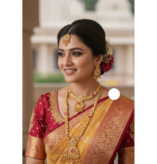 Necklace Brass High Gold Antique Combo Jewellery Set-20142