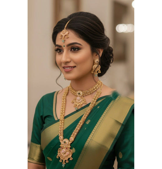 Necklace Brass High Gold Antique Combo Jewellery Set-20146