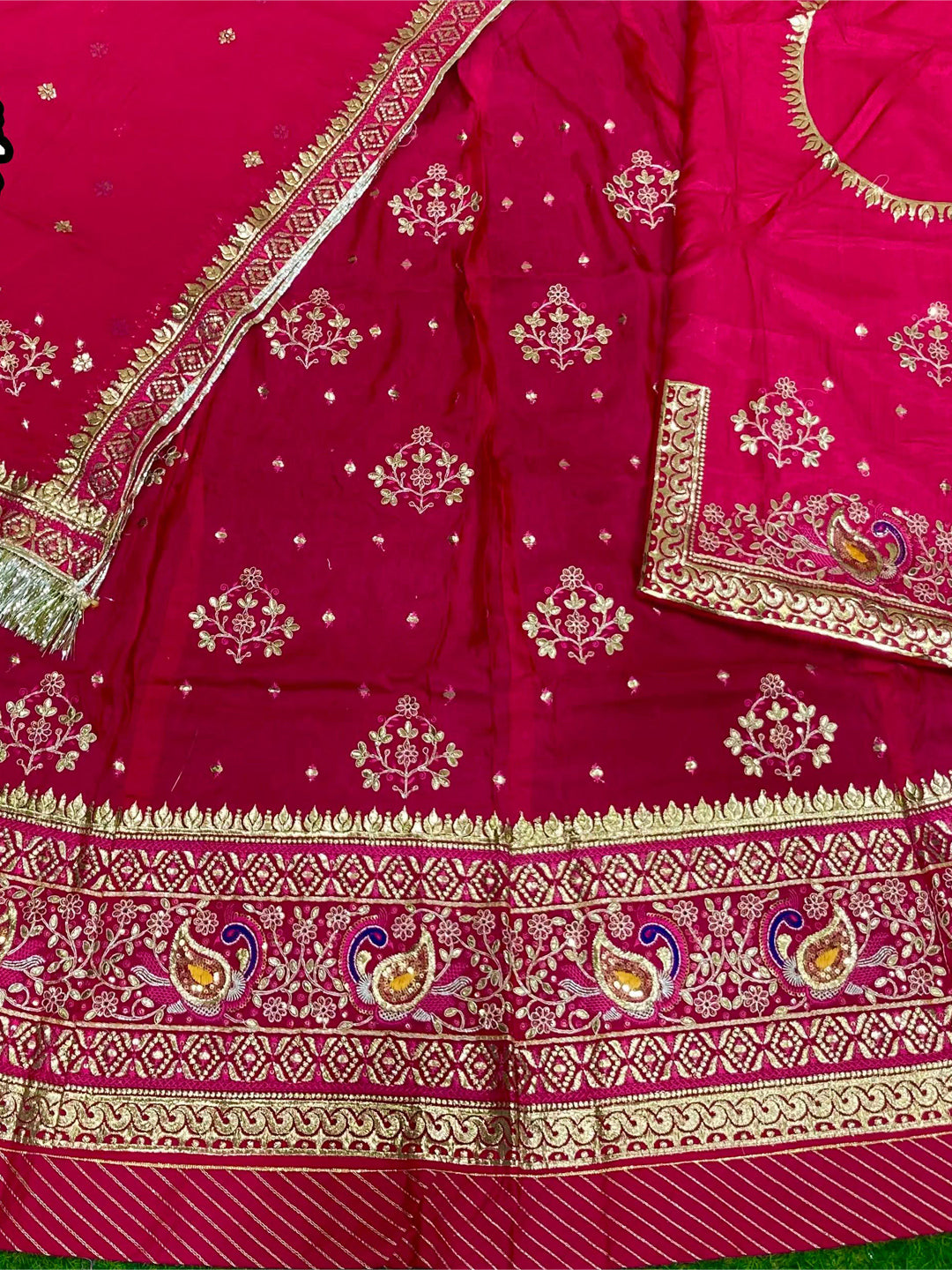 Upada Silk Traditional Wedding Rajputi Poshak with Gotta Patti Foiling Zari work In Pink Color-81957