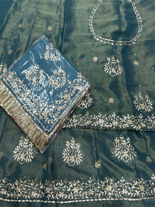 Tissue High Quality Wedding Party Wear Traditional Rajputi Poshak with Pittan work-81963