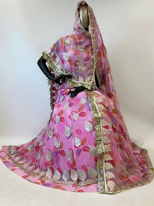 10 Kali Royal Georgette Festive Rajputi Poshak in Pink color-91405