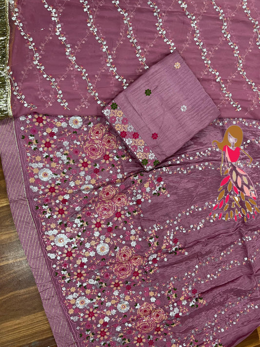 Pure Upadda Silk Sangeet Wedding Partywear Rajputi Poshak In Pink color-81922
