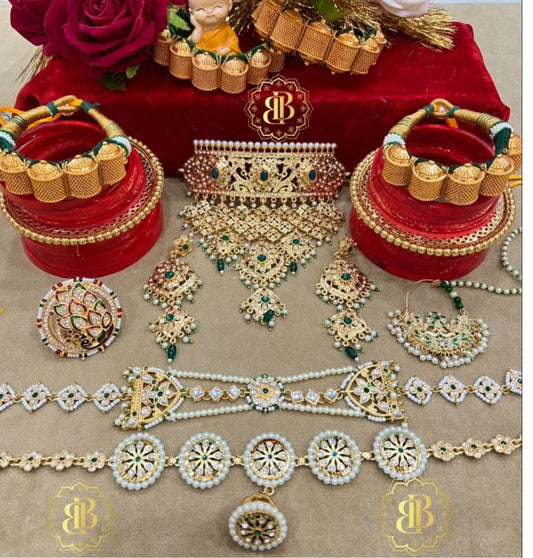 Rajwadi Kundan Bridal Rajputi Jewellery Set-60973