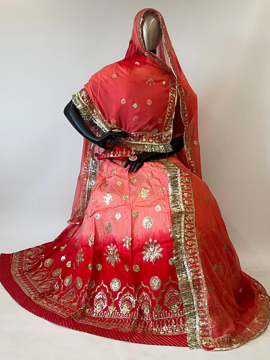 Double Shaded Pure Upada Wedding Reception Rajputi Poshak-91366