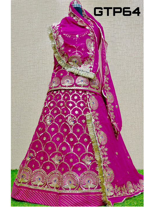 Humarai Pure wedding Sangeet Zari work Rajputi Poshak In Pink Color-82036