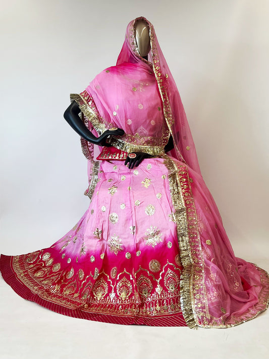 Double Shaded Pure Upada Wedding Reception Rajputi Poshak-91367