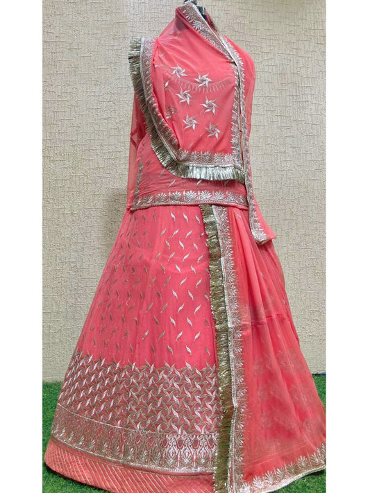 Humrahi Pure Wedding Sangeet Siroski Stone Work Rajputi Poshak In Pink Colour-61036