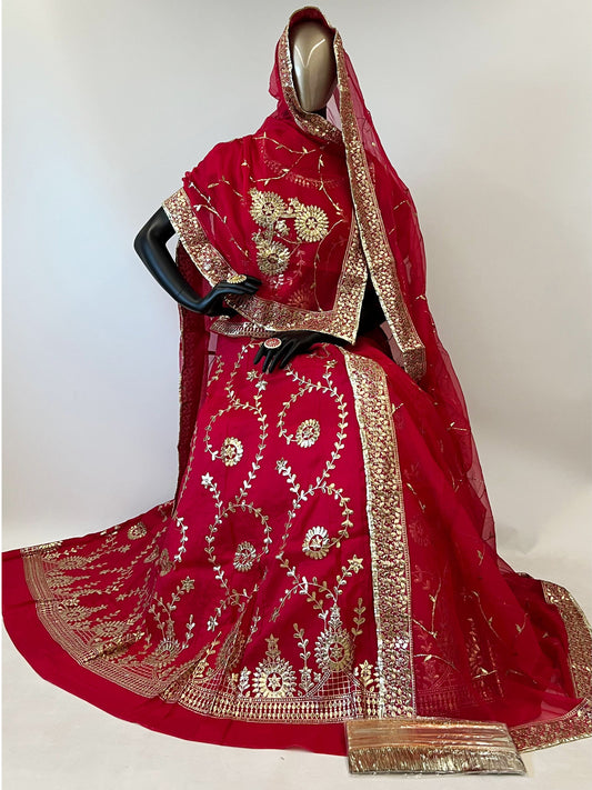 10 Kali Thakurji Pure Receiption Wedding Rajputi Poshak with Chanderi Work in Pink color-91392