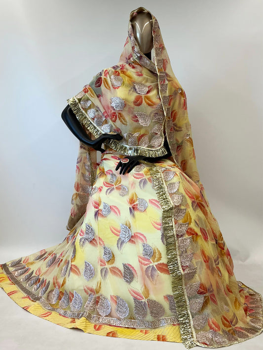 10 Kali Royal Georgette Festive Rajputi Poshak in yellow color-91404