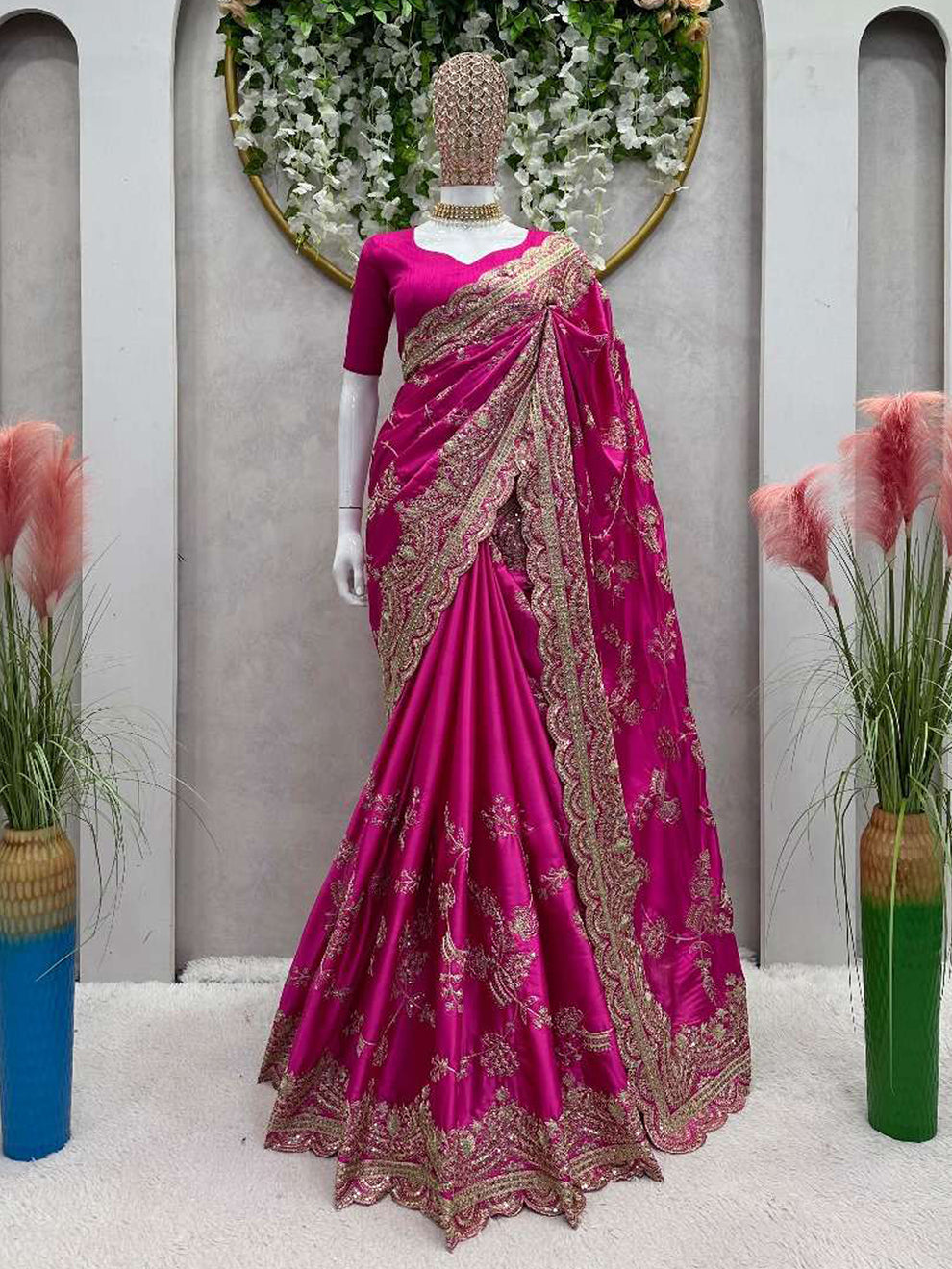 Rangoli Silk Traditional Sequence work Saree in Pink color-41020 (Copy ...