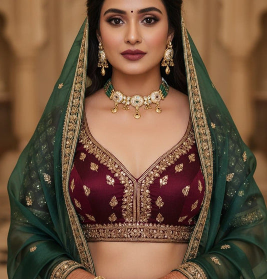Necklace Brass High Gold Antique Combo Jewellery Set-20104