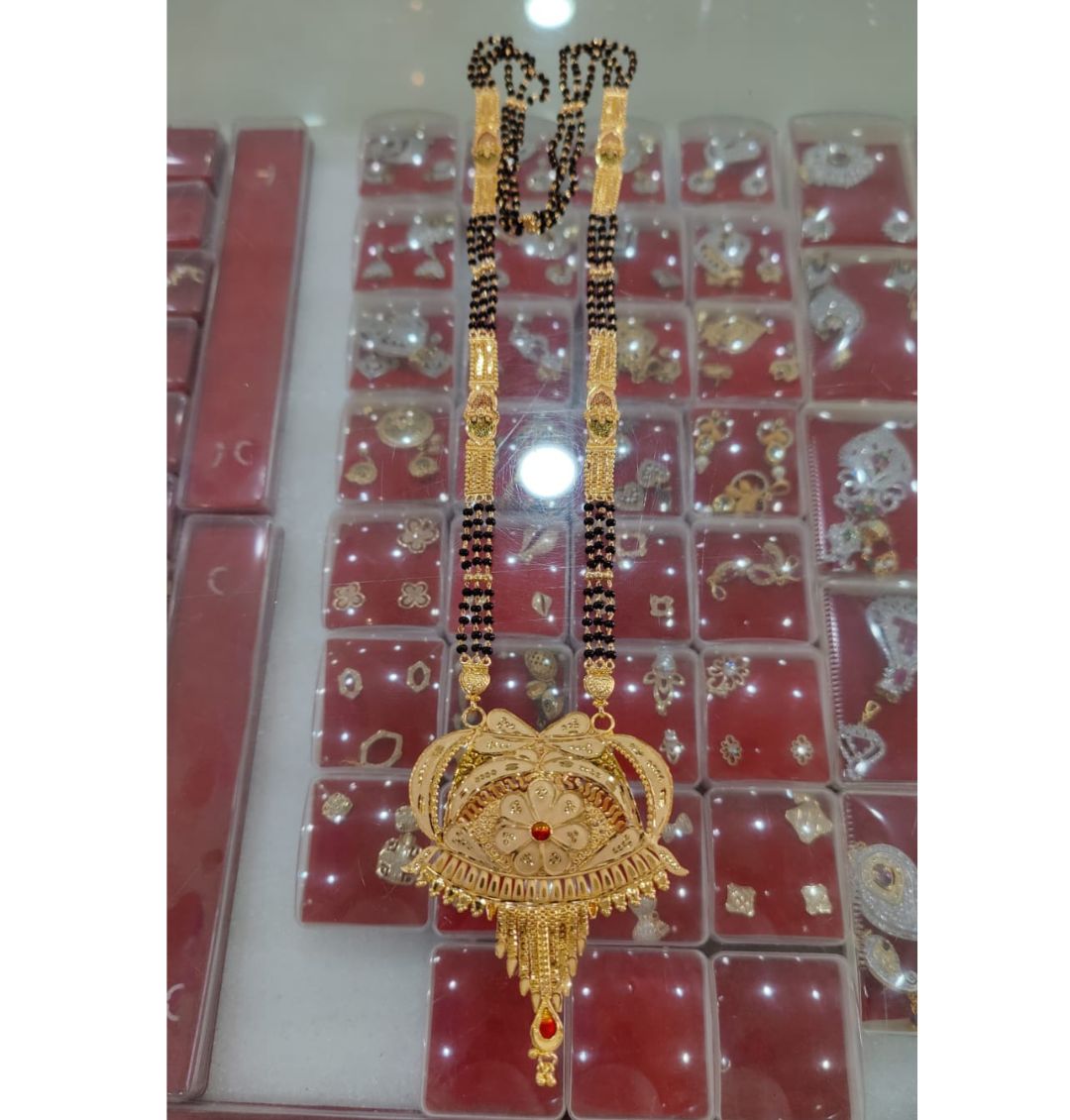 1 Gram Gold Plated Mangalsutra Set in 28 Inches-81242