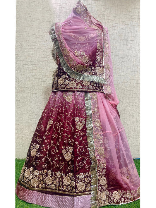 Humrahi Pure Festive Zari Kundan Work Rajputi Poshak In Multicolour Colour-61022