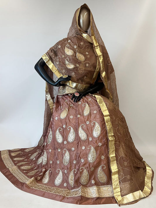10 Kali Thakurji Pure Mehendi Sangeet Rajputi Poshak In Brown color-91360