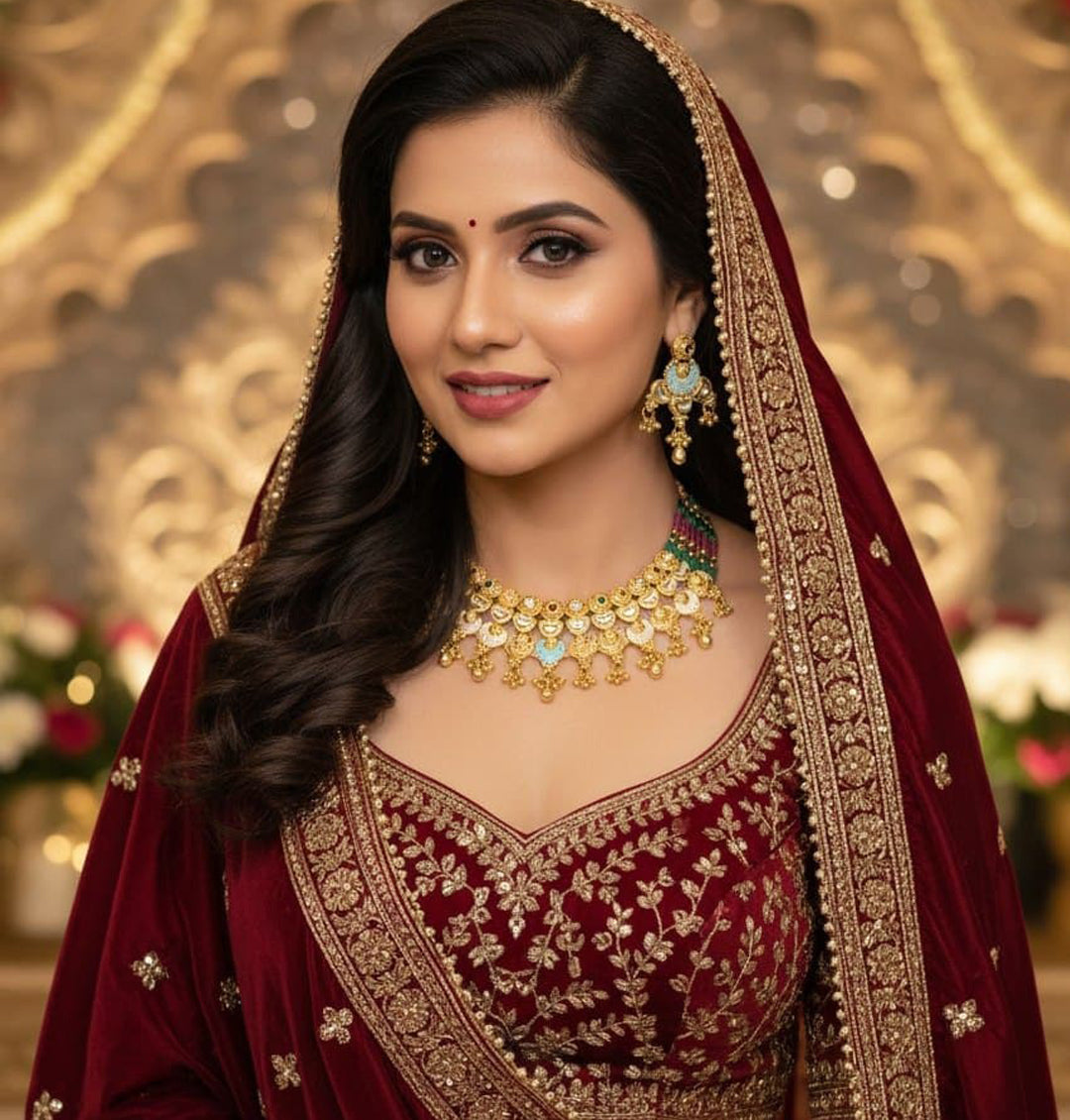 Necklace Brass High Gold Antique Combo Jewellery Set-20105