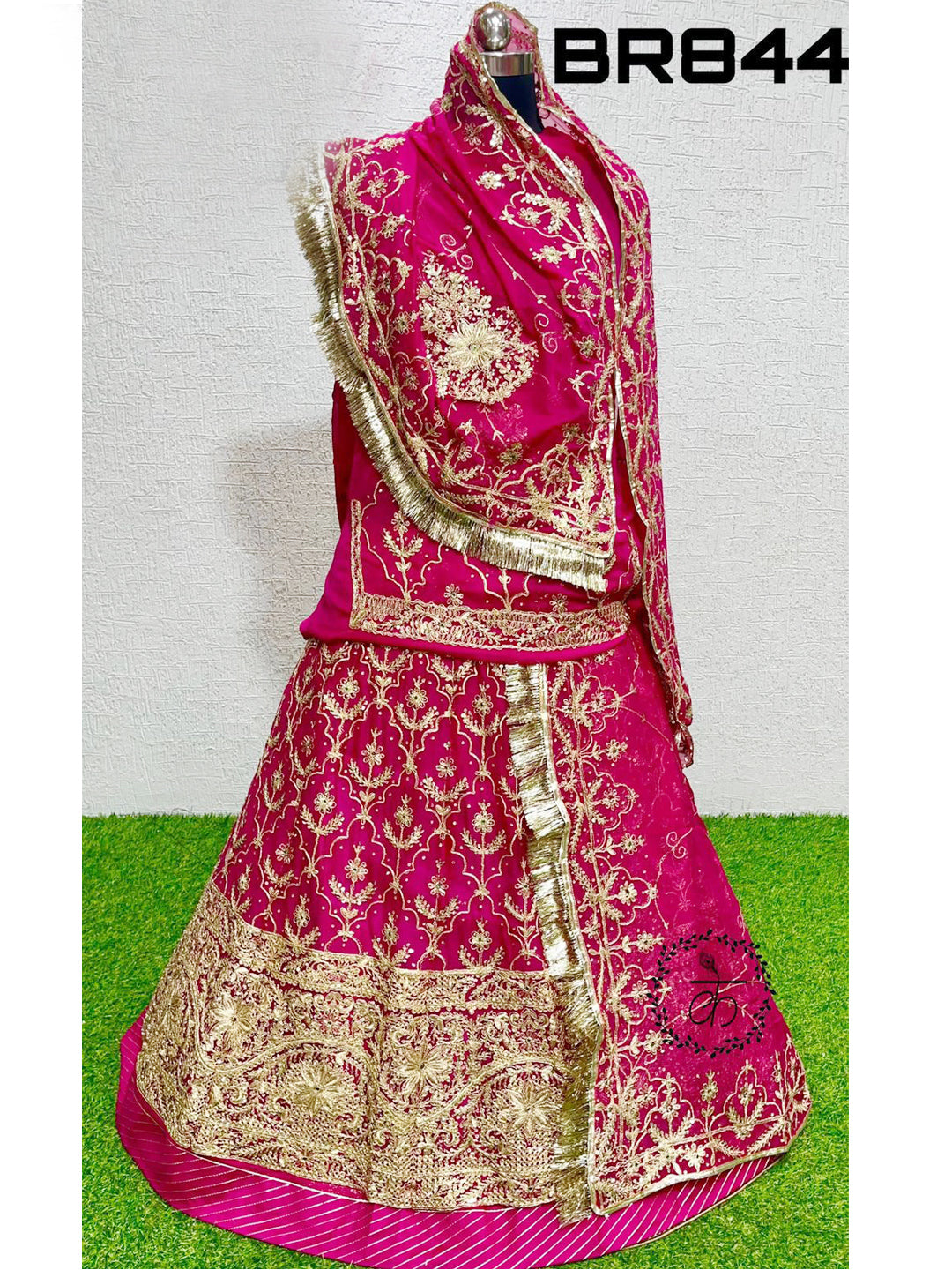 Zari Work Humrahi Pure Rajputi Poshak In Pink Color-60948