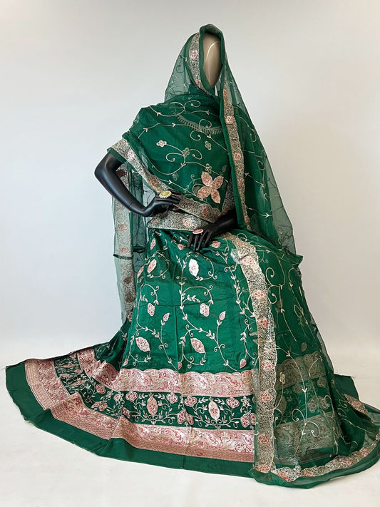 10 Kali Thakurji Pure Receiption Rajputi Poshak with Chanderi Work -91328