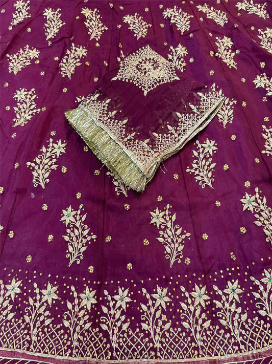 Organza Zardoi look coding work Rajputi Poshak In Purple Colour-60950