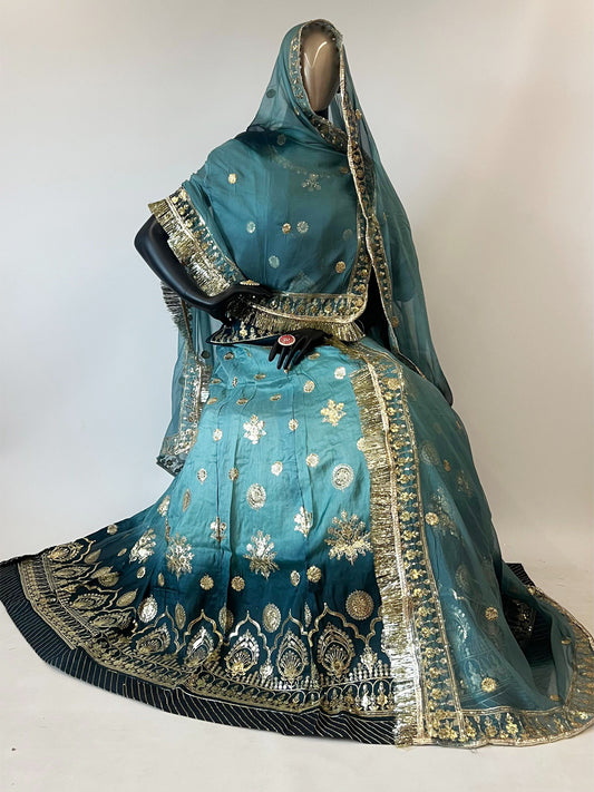 Double Shaded Pure Upada Wedding Reception Rajputi Poshak-91368
