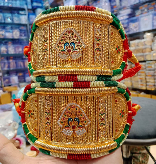 High Gold Plated Traditional Bajuband/Rajputi Baju/Rajwadi Baju Without Loom-81335