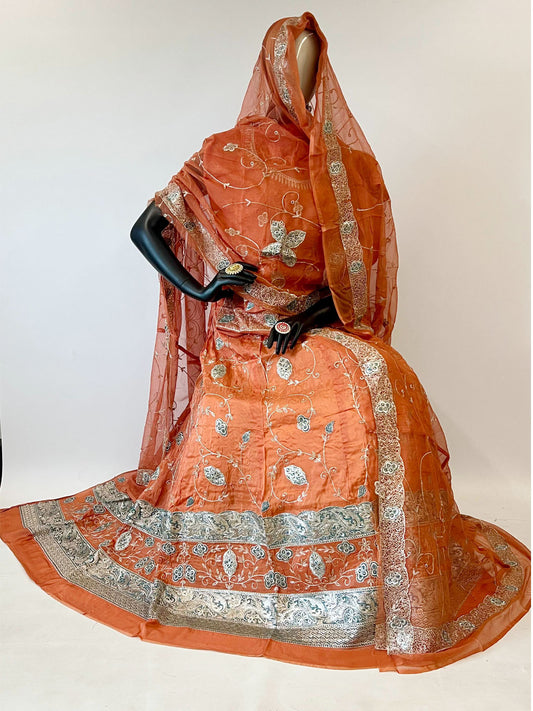 10 Kali Thakurji Pure Receiption Rajputi Poshak with Chanderi Work -91329