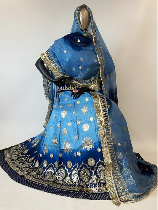 Double Shaded Pure Upada Wedding Reception Rajputi Poshak-91369
