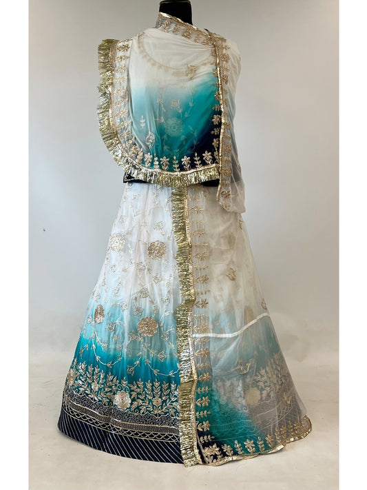 10 Kali Humrahi Pure Receiption Wedding Rajputi Poshak with Chanderi Work-91442