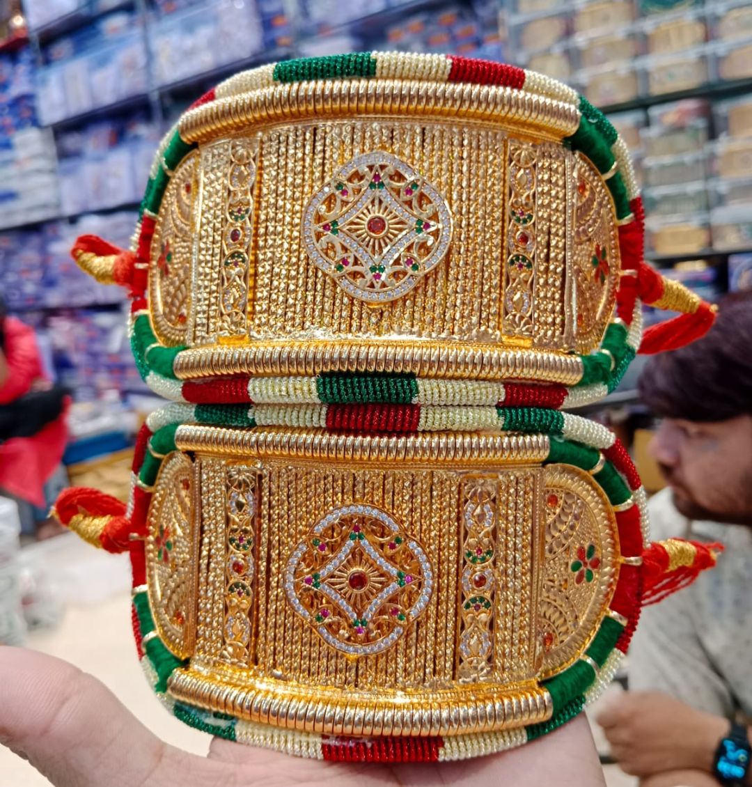 High Gold Plated Traditional Bajuband/Rajputi Baju/Rajwadi Baju Without Loom-81336