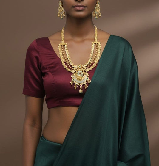 Rani Haar Brass High Gold Antique Jewellery Set-20156