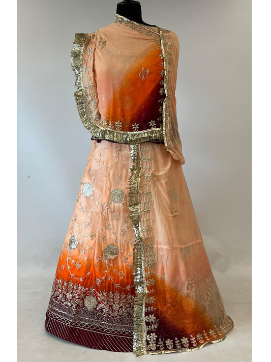 10 Kali Humrahi Pure Receiption Wedding Rajputi Poshak with Chanderi Work -91440