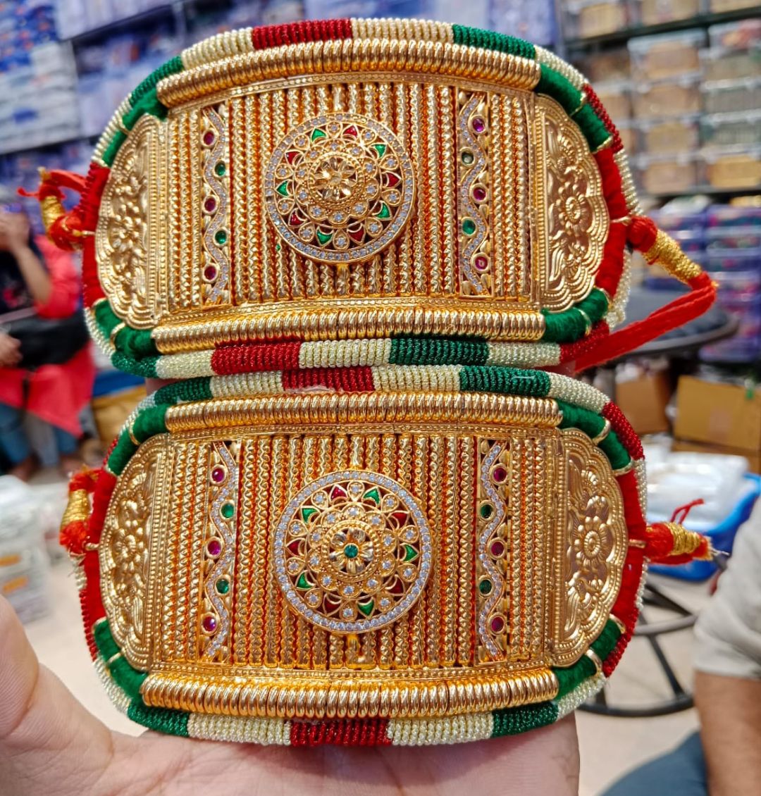 High Gold Plated Traditional Bajuband/Rajputi Baju/Rajwadi Baju Without Loom-81338