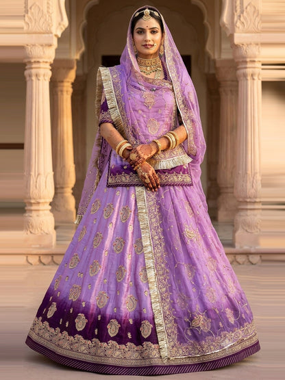 Double Shaded Upada Silk Rajputi Poshak | Wedding Partywear for Women-91968