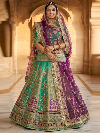 Royal Contrast Viscous Rajputi Poshak Set with Grand 5 Meter Volume Flare-91976