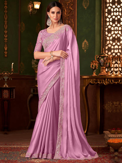 Embroidered Designer Paris Silk Chiffon Traditional Saree-40960