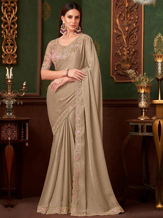 Embroidered Designer Sparkle Silk Georgette Traditional Saree-40966