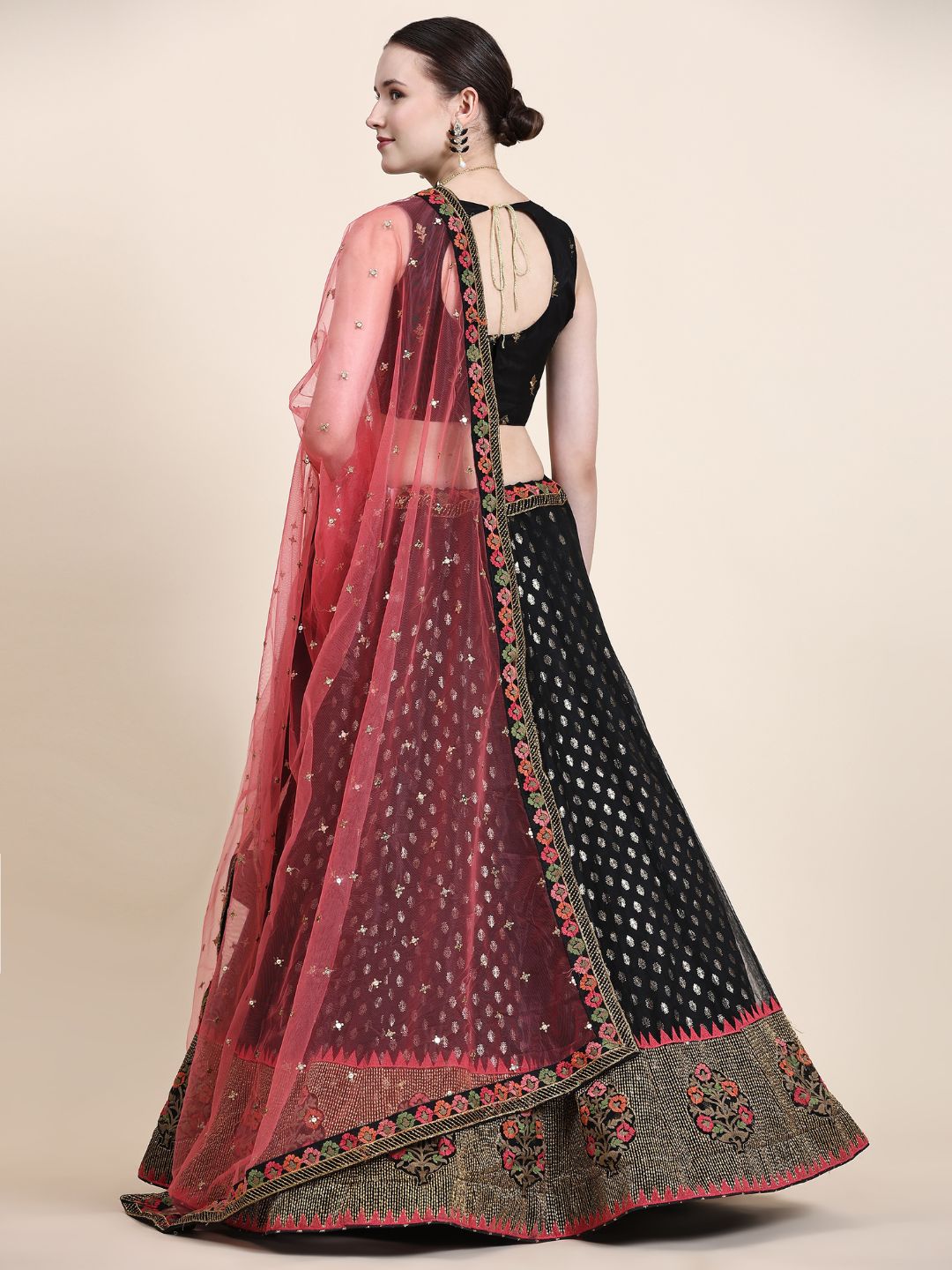 Sequance Georgette Lehenga in Black