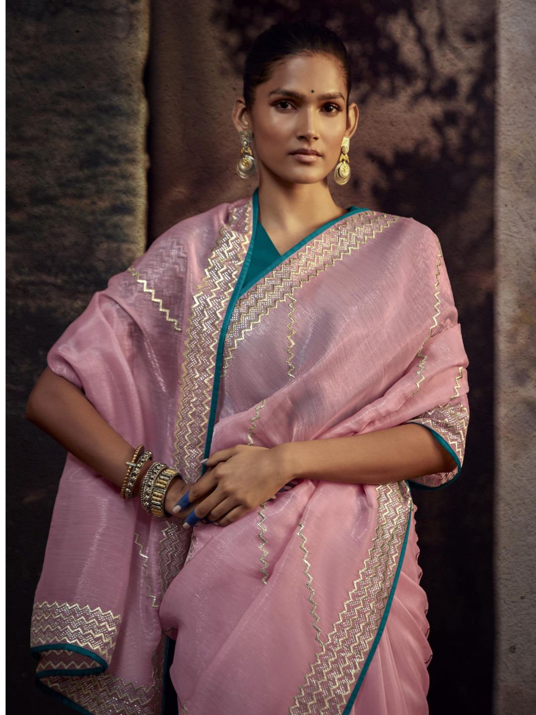 Embroidered Silk Soft Traditional Saree In Pink-80959