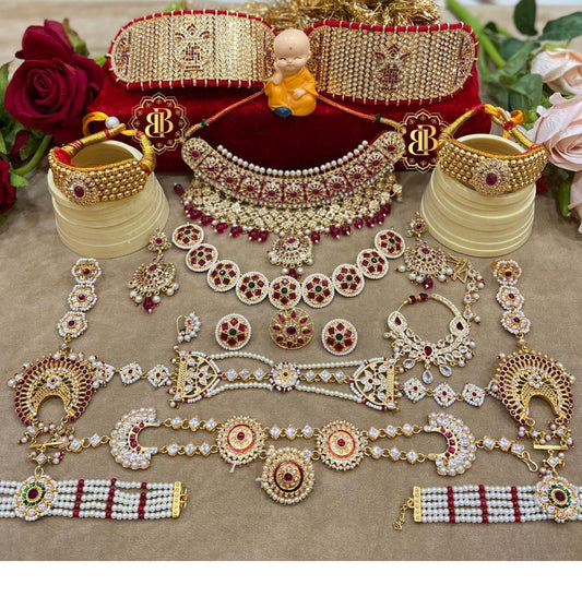 Rajwadi Royal Bridal Rajputi Jewellery Combo Set-81917