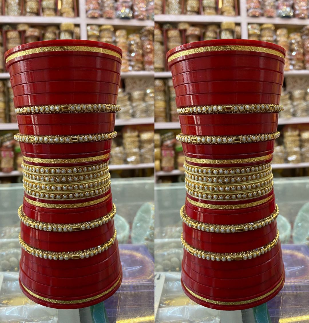 Designer Premium Quality Bridal Dhalu Chura Bangles Rajasthani Chura Set-81890